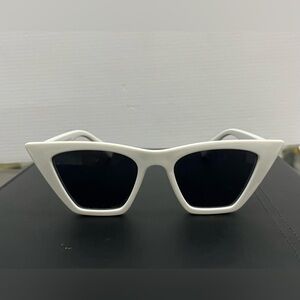 White Cat-Eye Sunglasses